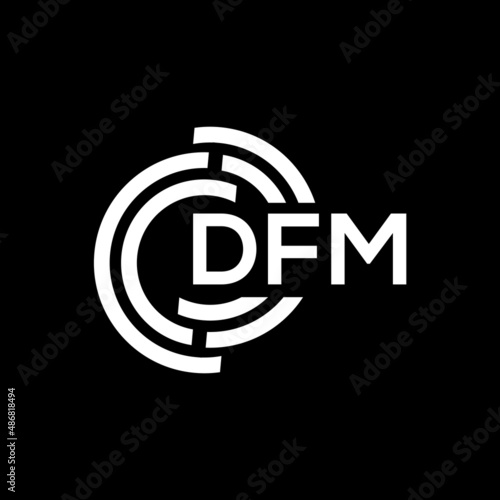 DFM letter logo design on black background. DFM creative initials letter logo concept. DFM letter design. photo