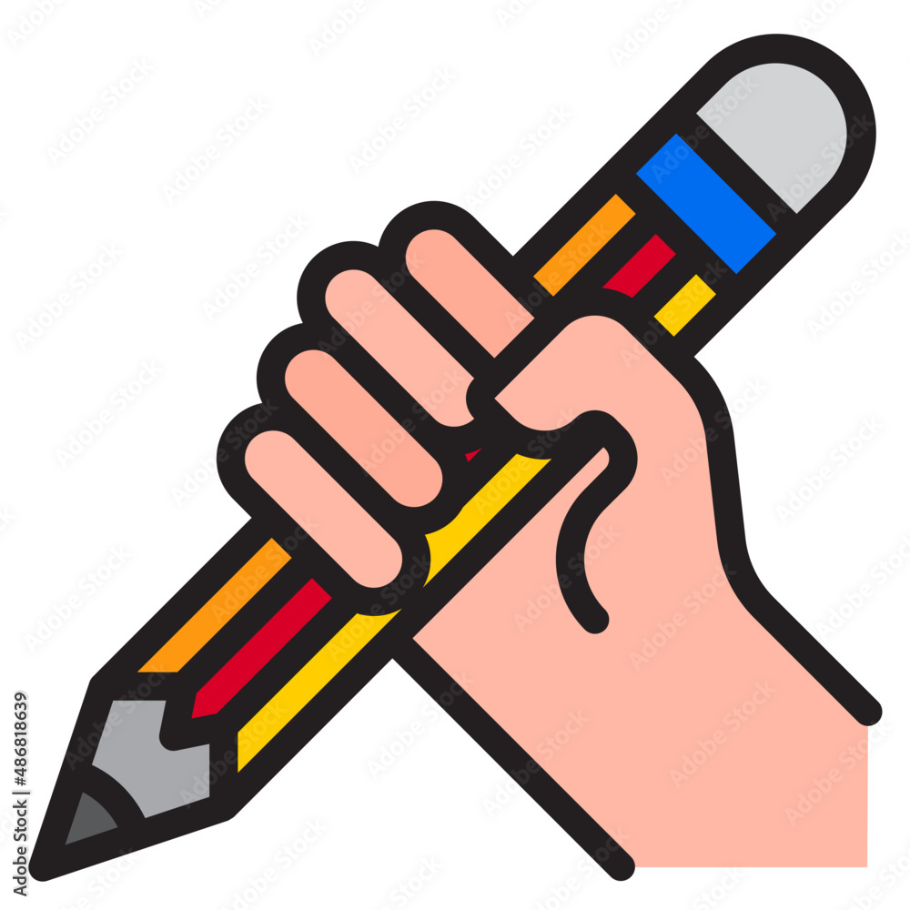 hand color line style icon