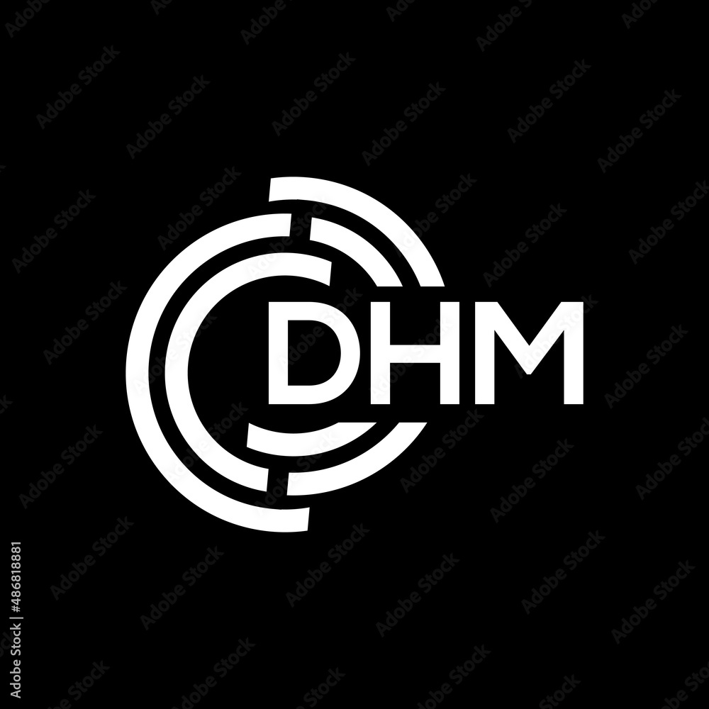 DHM letter logo design on black background. DHM creative initials letter logo concept. DHM letter design. DHM letter logo design on black background. DHM creative initials letter logo concept. DHM letter design.