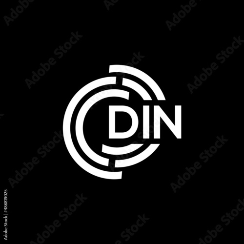 DIN letter logo design on black background. DIN creative initials letter logo concept. DIN letter design.