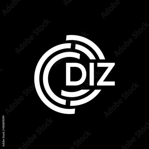 DIZ letter logo design on black background. DIZ creative initials letter logo concept. DIZ letter design. photo