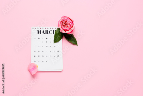 Calendar and flower for Int...