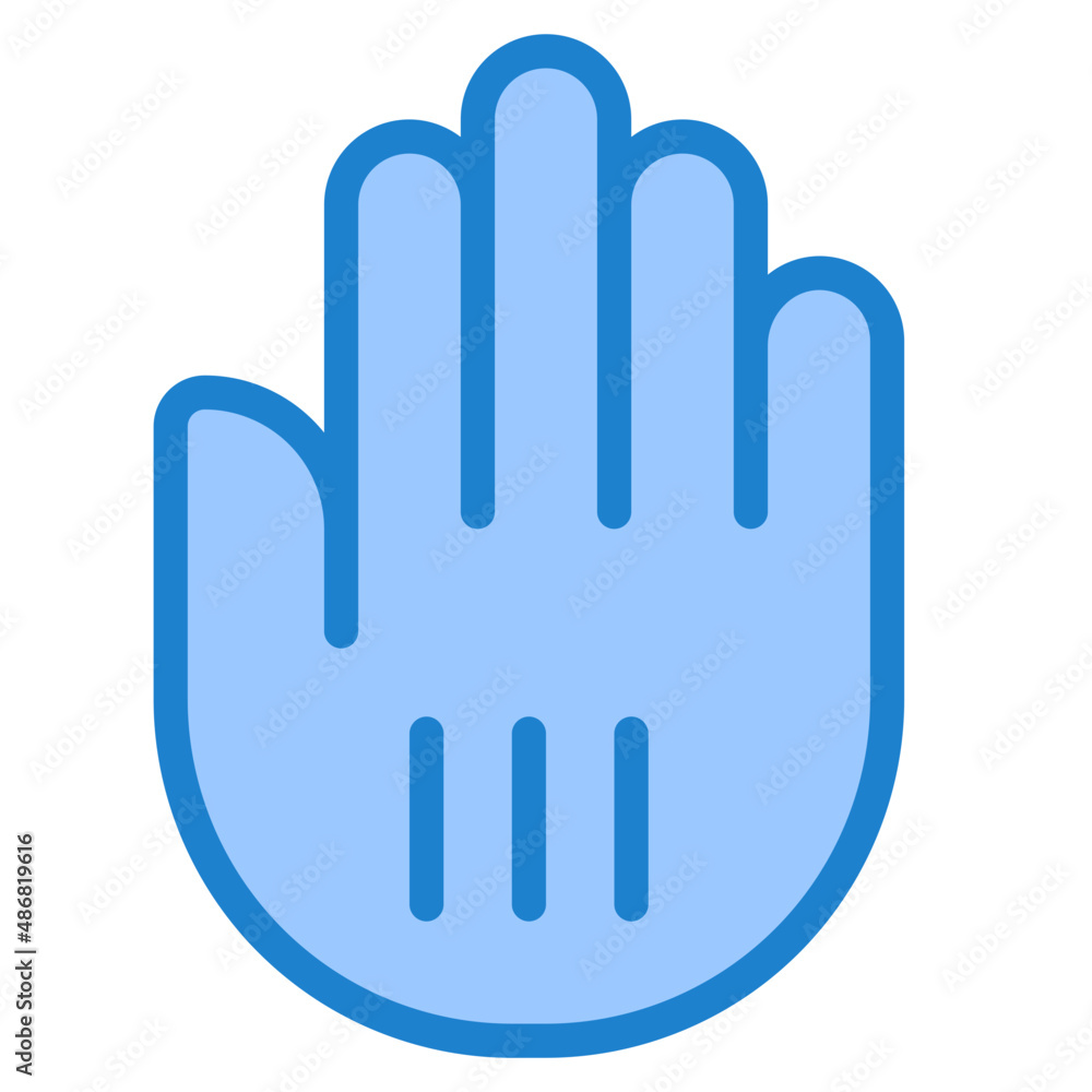 Obraz premium hand blue style icon