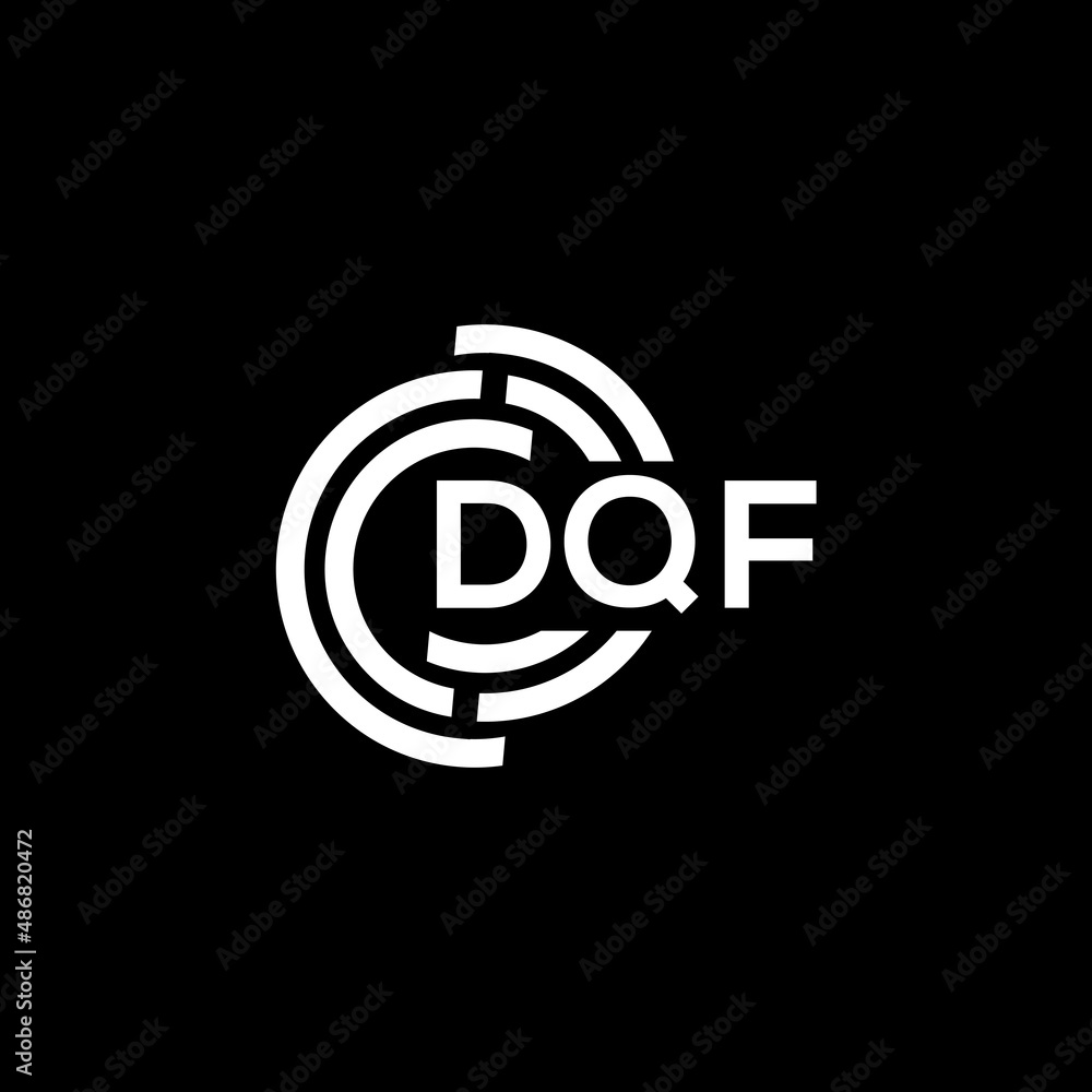 Obraz premium DQF letter logo design on black background. DQF creative initials letter logo concept. DQF letter design.