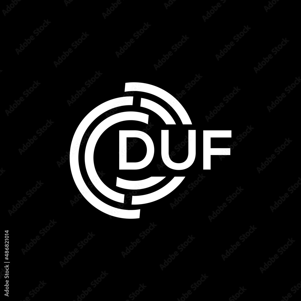 DUF letter logo design on black background. DUF creative initials letter logo concept. DUF letter design. DUF letter logo design on black background. DUF creative initials letter logo concept. DUF letter design.