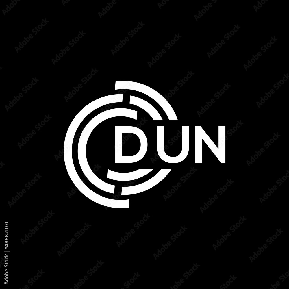 DUN letter logo design on black background. DUN creative initials letter logo concept. DUN letter design. DUN letter logo design on black background. DUN creative initials letter logo concept. DUN letter design.