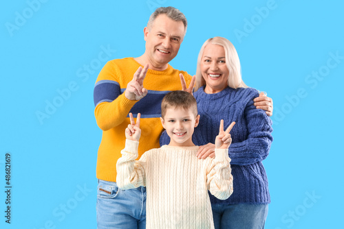 Little boy with his grandpa...