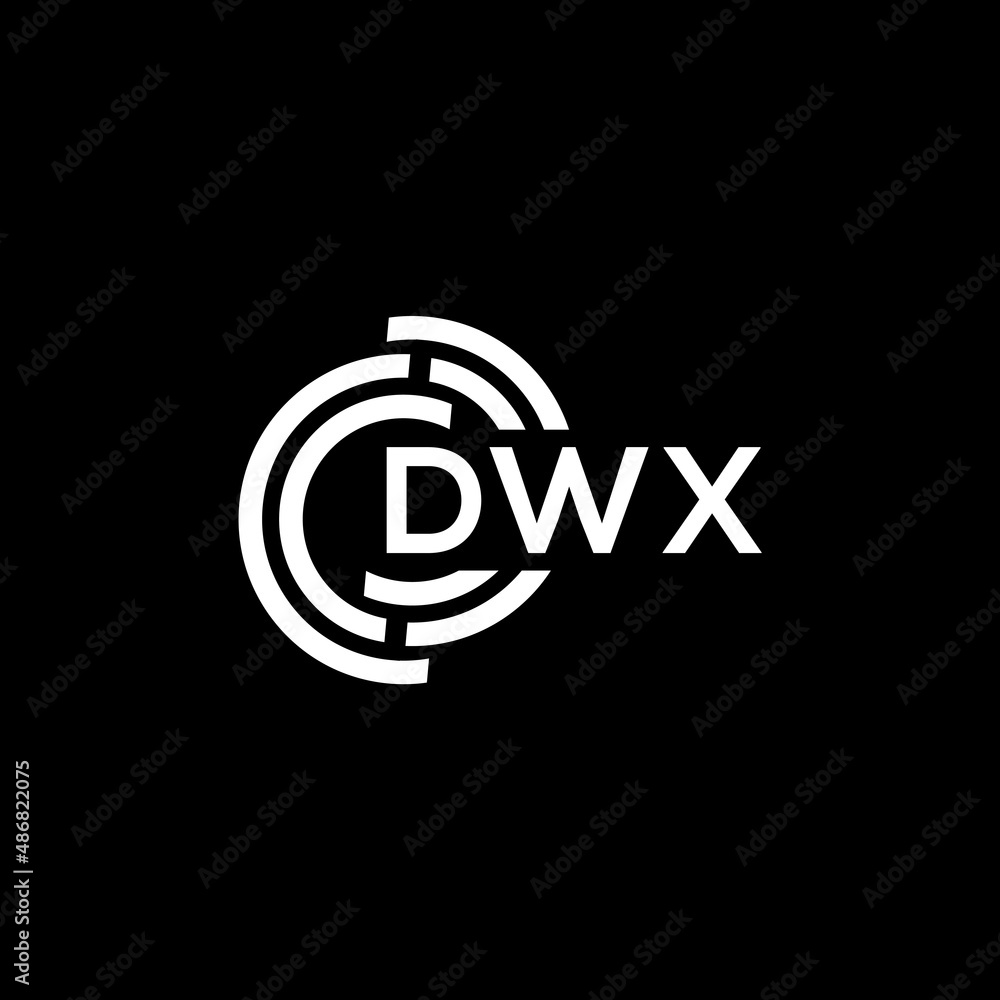 DWX letter logo design on black background. DWX creative initials letter logo concept. DWX letter design. DWX letter logo design on black background. DWX creative initials letter logo concept. DWX letter design.