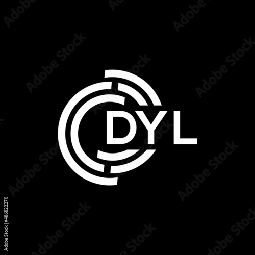 DYL letter logo design on black background. DYL creative initials letter logo concept. DYL letter design. photo