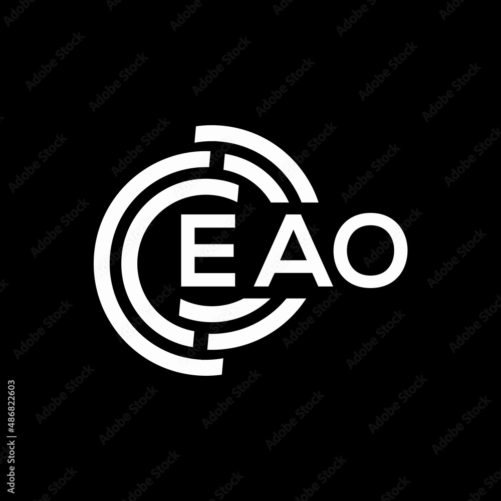 EAO letter logo design on black background. EAO creative initials letter logo concept. EAO letter design. EAO letter logo design on black background. EAO creative initials letter logo concept. EAO letter design.