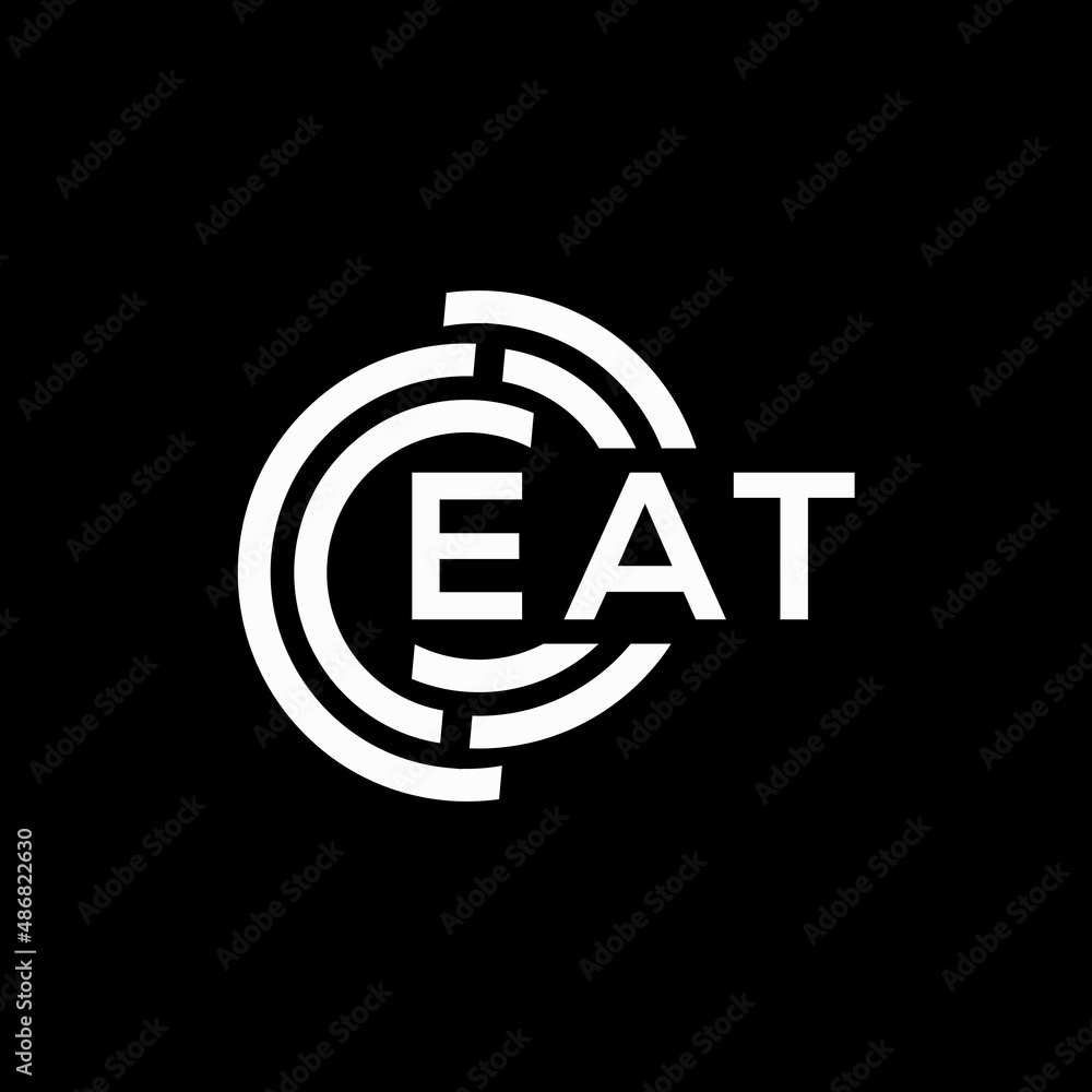 EAT letter logo design on black background. EAT creative initials letter logo concept. EAT letter design. EAT letter logo design on black background. EAT creative initials letter logo concept. EAT letter design.