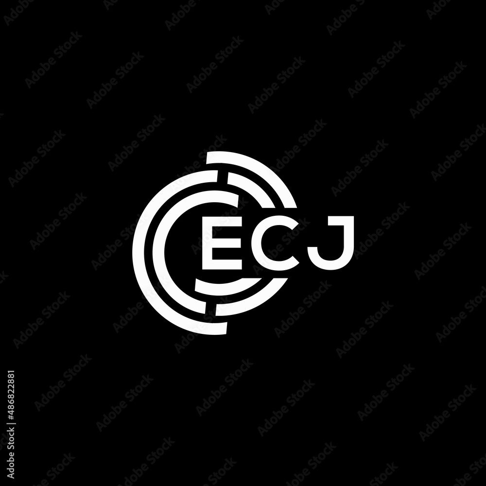 ECJ letter logo design on black background. ECJ creative initials letter logo concept. ECJ letter design. ECJ letter logo design on black background. ECJ creative initials letter logo concept. ECJ letter design.