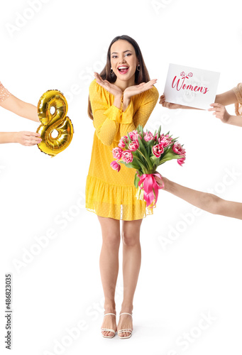 Beautiful young woman and h...