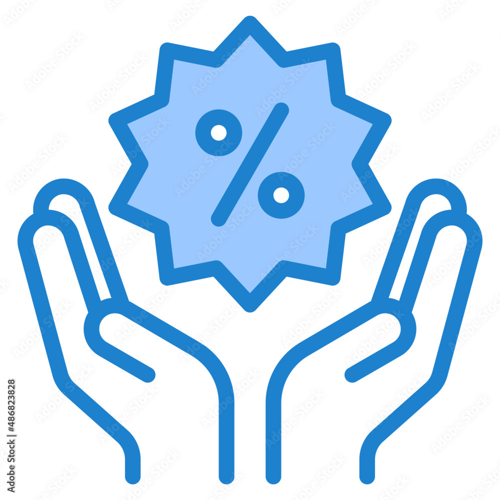 hand blue style icon hand blue style icon