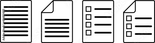 Document Symbol Set. Document vector icons isolated design.Edit document symbol, logo illustration. Flat style icons set