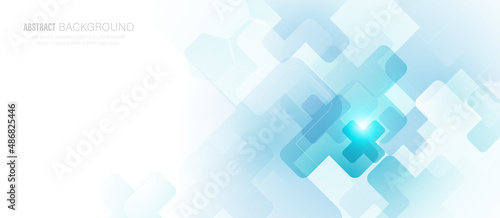 Abstract blue and white cross sing background. Healthcare concept background. Vector illustration