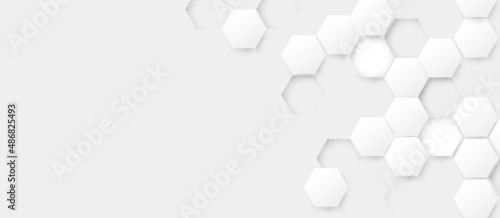 Abstract white and grey hexagon texture background. Vector illustration