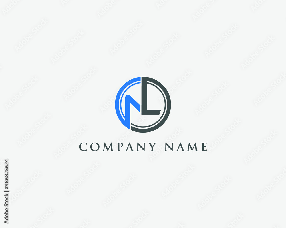 NL Circle Logo Design NL Circle Logo Design