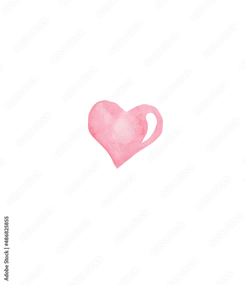 pink heart isolated on white