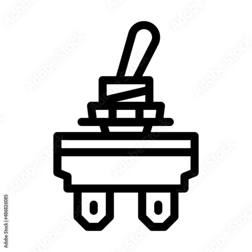 joystick switches mechanism line icon vector. joystick switches mechanism sign. isolated contour symbol black illustration