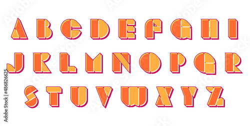 90s 80s Style Geometric Font. Bauhaus Modern Typography. Font for events, promotions, logos, banner, monogram and poster