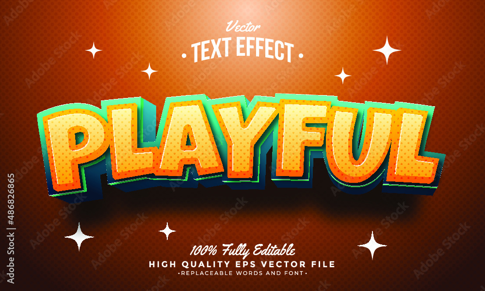 Editable modern text effect vector files - playful style bevel 3d