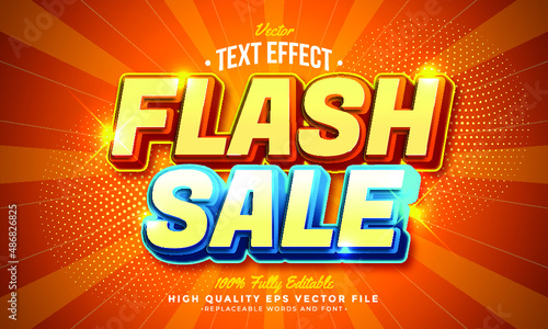 Editable modern text effect vector files - flash sale promo light bright