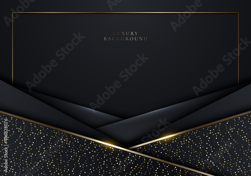 3D modern luxury banner template design black stripes