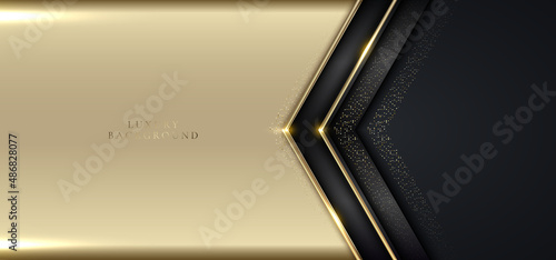 Modern luxury banner template design black triangles
