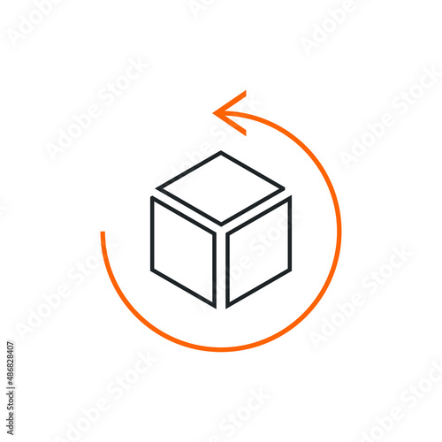 Easy return simple icon vector template | box, return sign
