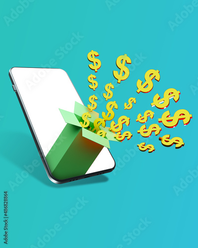 Casino app concept. Box wit...