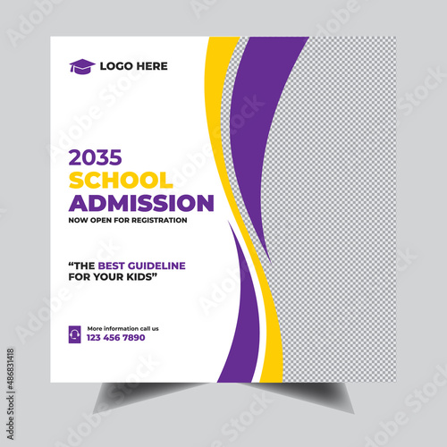 School Admission Social Media Post Template Design