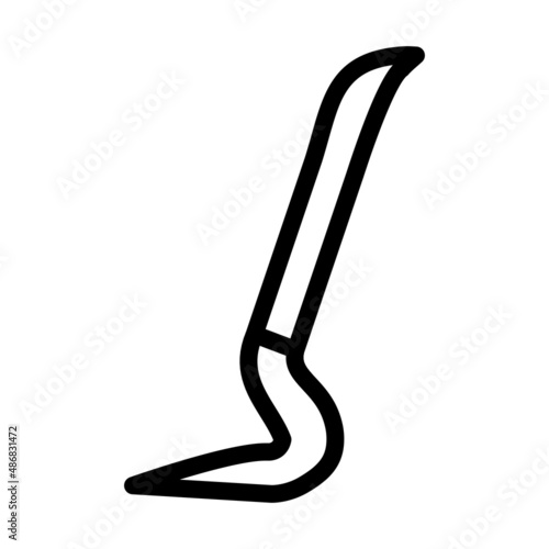 crowbar weapon line icon vector. crowbar weapon sign. isolated contour symbol black illustration