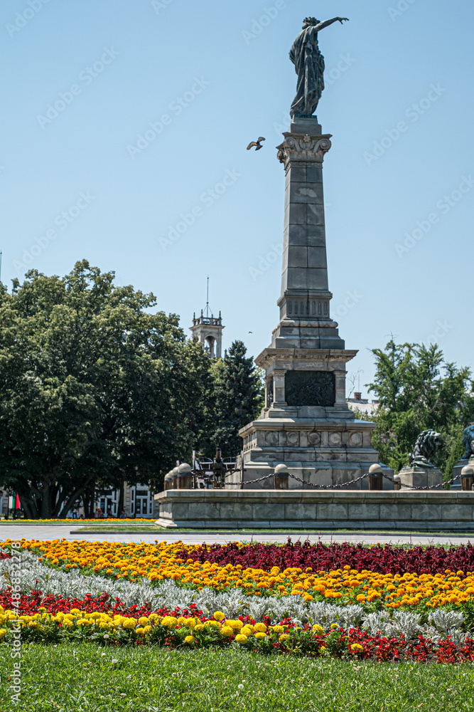 Monument of Freedom at the center of city of Ruse, Bulgaria