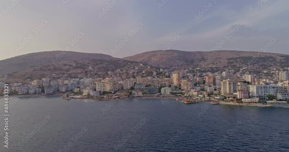 Coastline view with sandy beach Coastline view with sandy beach