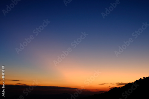 落日後の美しい夕焼け空