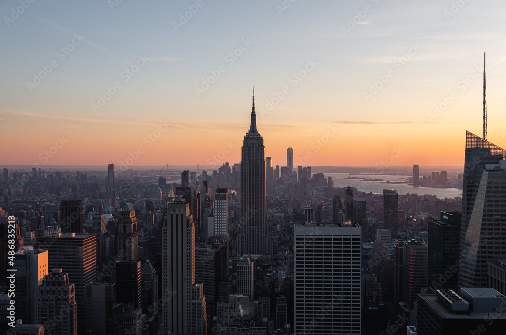 New York, NY, sunset, Empire State Building