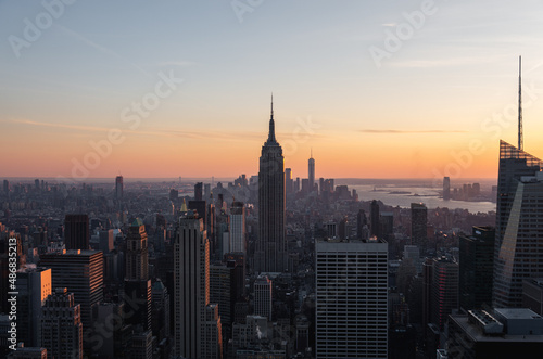 New York  NY  sunset  Empire State Building