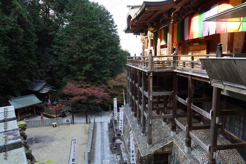 Subordinate Shrines of Ususamamyo-ohin and Sanshamyojindo and Hondo Main Hall in the precincts of Tanukidani-fudo myo in in Kyoto City in Japan                                                                                                             