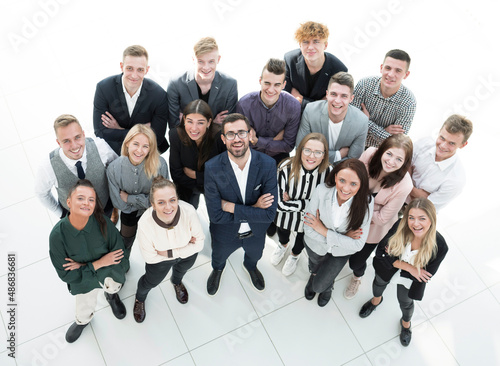 group of ambitious young business people standing together