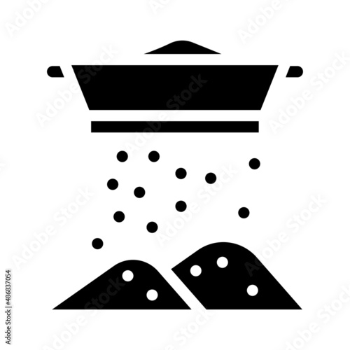 flour sifting glyph icon vector. flour sifting sign. isolated contour symbol black illustration