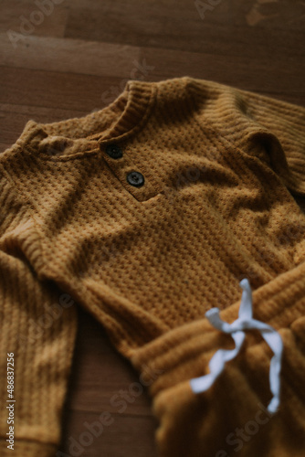 Warm knitted baby clothes