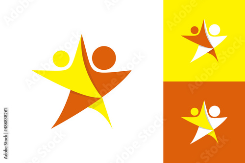 Illustration Vector Graphic of Star People Logo. Perfect to use for Technology Company