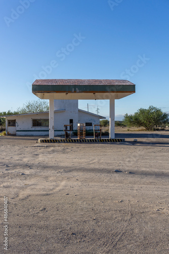 abandoned old gas station in la baja