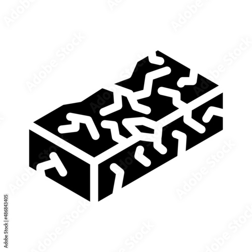 defective brick glyph icon vector. defective brick sign. isolated contour symbol black illustration