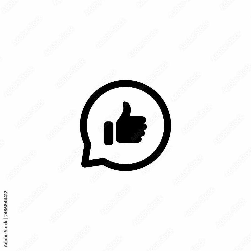 Like, Thumb Up Icon Vector in Speech Bubble Line Like, Thumb Up Icon Vector in Speech Bubble Line