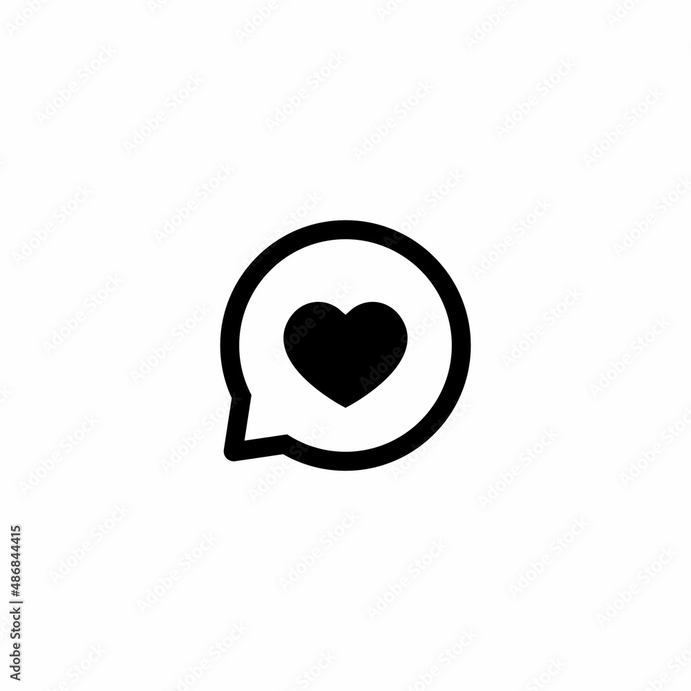 Love, Heart Icon Vector in Speech Bubble Line Love, Heart Icon Vector in Speech Bubble Line