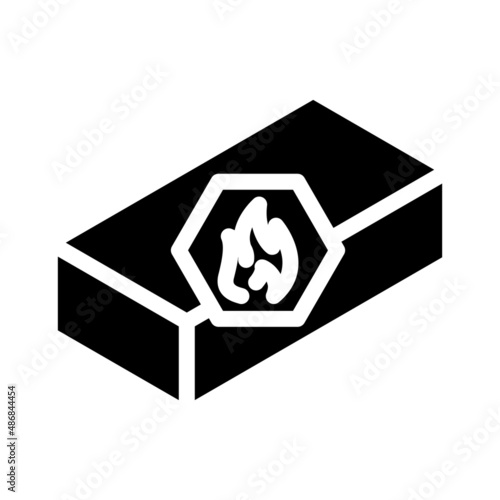 Fotografie refractory brick glyph icon vector