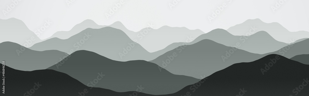 artistic panorama of peaks in the mist digitally made texture illustration artistic panorama of peaks in the mist digitally made texture illustration