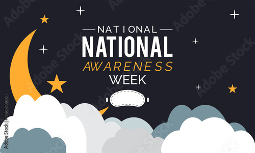 National Sleep awareness Week. vector template design for banner, card, poster, background.